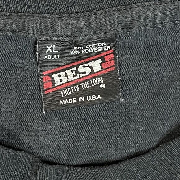 Vintage Fruit Of The Loom Radio T-Shirt XL Black Z98 Rock N Roll Single Stitch - Picture 5 of 10